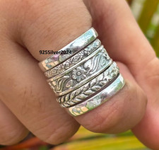 925 Sterling Silver Rings Set, Handmade Ring, Set Of 5 Rings, 5 Days RinAll Size