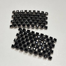 Vintage Musi Black Rhinestone Rectangle Shoe Clips Set