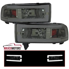 Smoke Headlights Fits 1994-2001 Dodge Ram 1500 2500 3500 LED Tube Left+Right