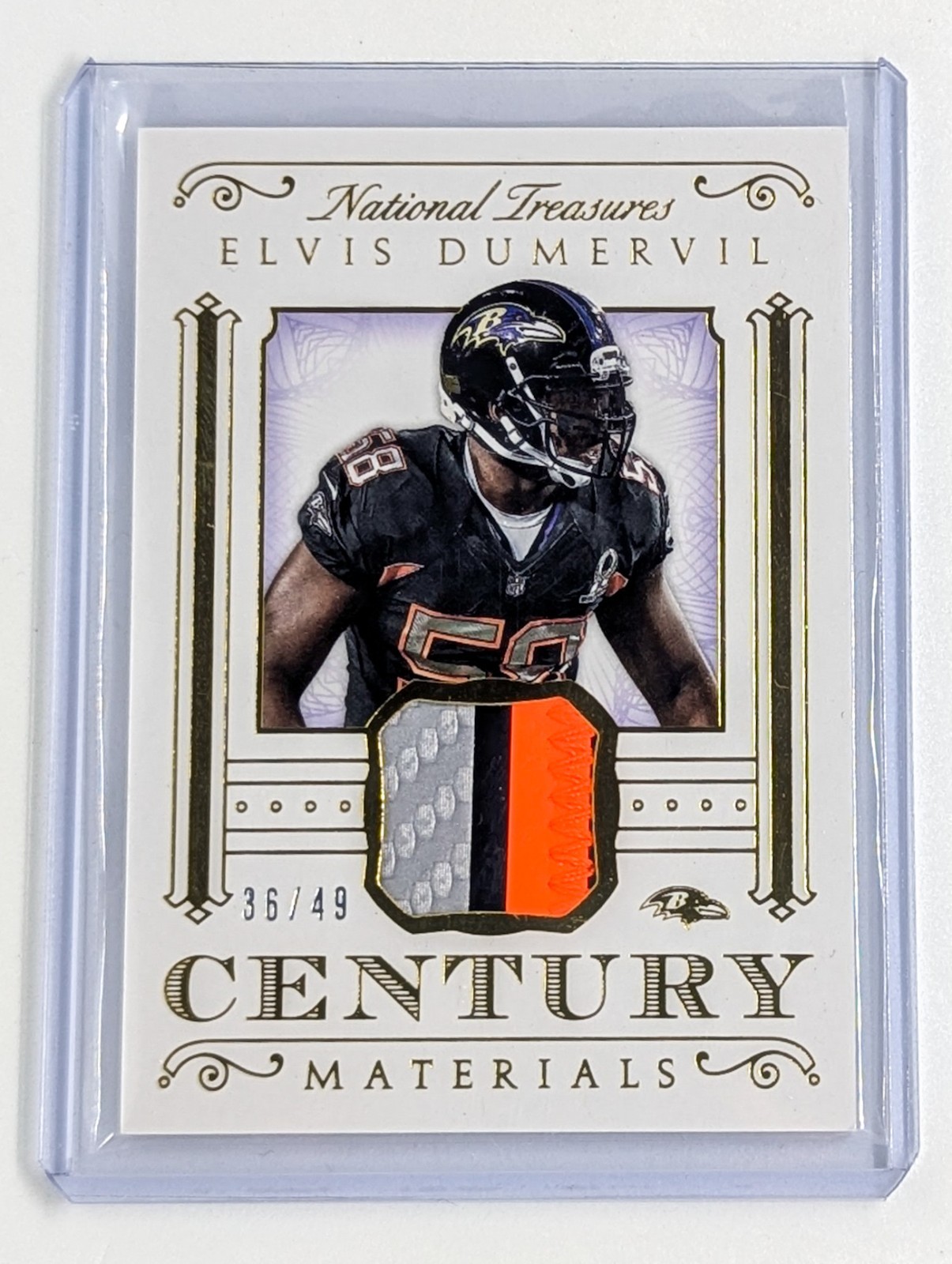 2015 Panini National Treasures Century Materials Prime #CM-ED Elvis Dumervil /49