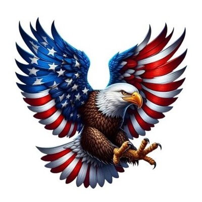 American Flag Eagle Car Decal, Patriotic Window Sticker, 2-Pack, Waterproof