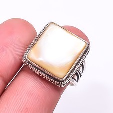 Mother Of Pearl - Australia Gemstone 925 Sterling Silver Bali Ring S.7 R51242145