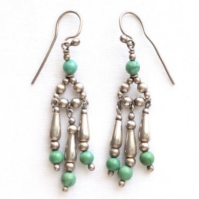 Larimar Perlen Ohrringe Sterlingsilber Southwestern Tribal Ethno Schmuck Geschenk
