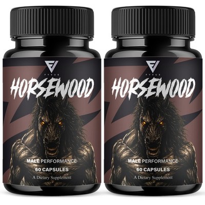 (2 Pack) Horsewood Male Support Supplement, Horse Wood Male Pills (120 Capsules)