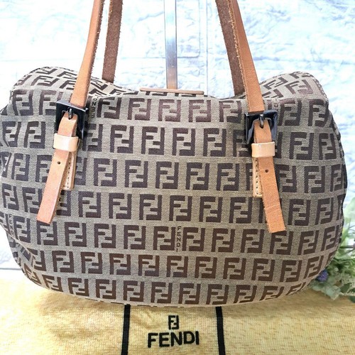 FENDI Zucca Mamma Baguette mini borsa a tracolla tela marrone borsa vintage Italia - Foto 6 di 20