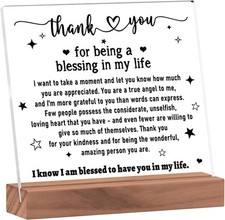 Thank You Gifts for Women Men, Thank You for Being A Blessing in My Life Acrylic