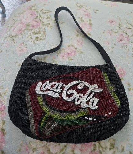Vintage Coca Cola Beaded Shoulder Bag!