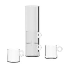 SET 4 TAZZINE VETRO BOROSILICATO CON SUPPORTO VERTICALE