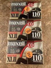 Lot of (3) MAXELL XLII 110 MINUTES TYPE II HIGH BIAS CASSETTE TAPES New Sealed