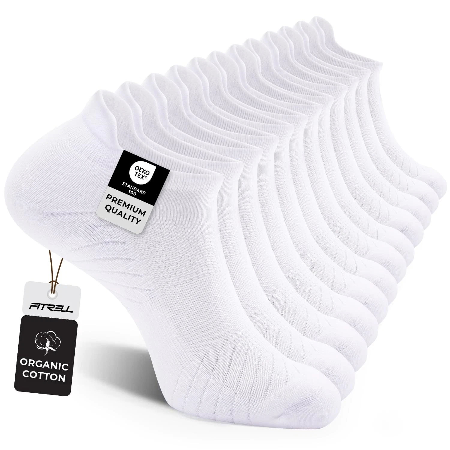 FITRELL 6 Pack Mens Running Socks Athletic Ankle Socks Cushioned Moisture