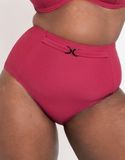 Flirtelle Bikini Brief Bottom High Waist Verona Women Swimwear Crimson Size 8-24