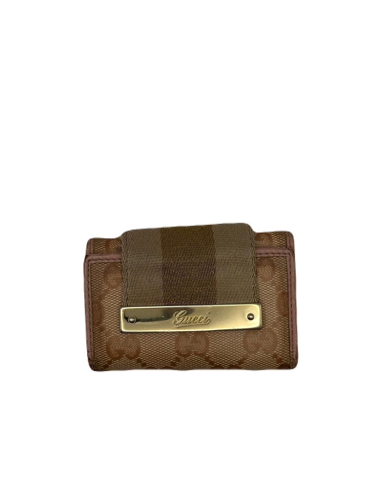 Gucci Pink Canvas Key Wallet with 6 Hooks Pre-Owned E0328-70