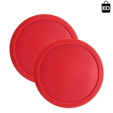 Red Air Hockey Pucks - Durable Plastic for Full-Size Tables, Pack of 2