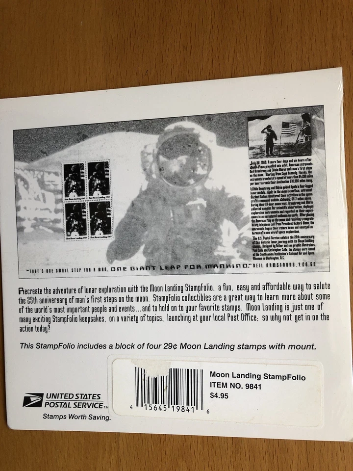 US 25th Anniversary Of 1st Moon Landing Stamp Folio ; unique! still wrapped - Image 2 of 2
