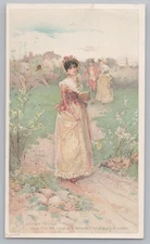Victorian Lenox Soap Trade Card Village Belle by Percy Moran 1887