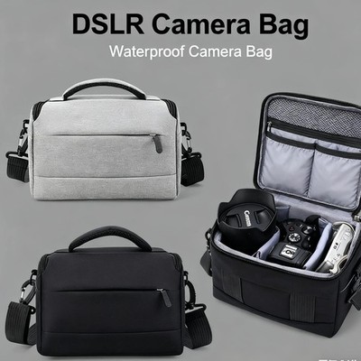 DSLR Camera Shoulder Bag Waterproof Nylon Photography Case Nikon Canon Sleeve HD