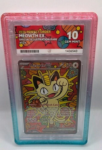 ACE 10 - Meowth SIR 121/088 Perfect Order - perfect Sub-grades guard included