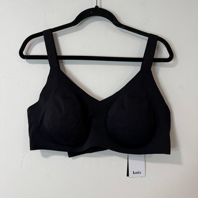 Knix Women's Padded V Neck Evolution Bra Black NEW Size 8+ T Shirt Adjustable