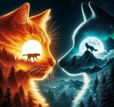 5d Diamond Art Painting Kit Cat and a Dog 30cmx30cm