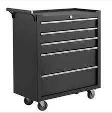 Ga.rvee 5-drawer Rolling Tool Cabinet Locking Tool Chest Storage Cart