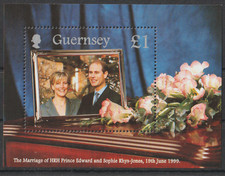 == Guernesey. Bloc-Feuillet ★★ Mariage du Prince Edward — 1999 ==