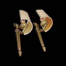 ANTICA COPPIA DI  APPLIQUE IN BRONZO PIENO 1900 H CM 36