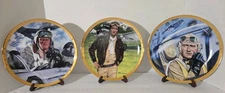 3 *John Wayne* Franklin Mint Heirloom 8.25" US Air Hero Collector Plates w/Stand