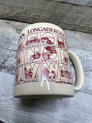 LONGABERGER Keramik ALPHABET KÖRBE Design 12 Unzen Kaffeetasse Becher - Bild 7 von 9