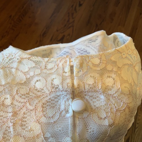 Vintage Shadowline 2-Pc Peignoir Set Floral Lace Embroidered Night Gown M Read - Picture 12 of 12