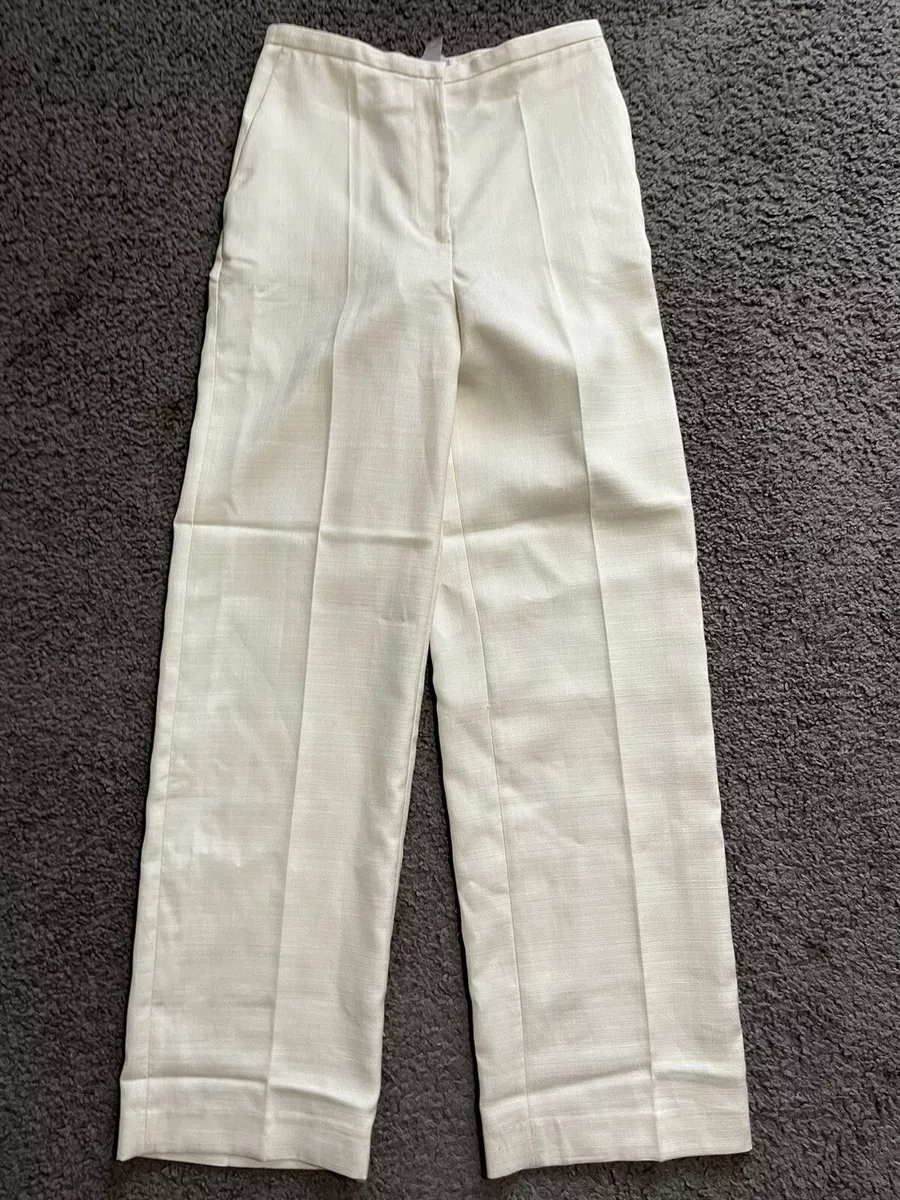 H M Straight leg Satin Pants with Creases size 4 polyester vicose