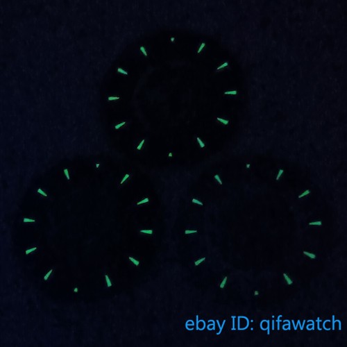 33.5mm green luminous sterile watch dial Fit NH35 movement date 6 O 'clock - Picture 2 of 9