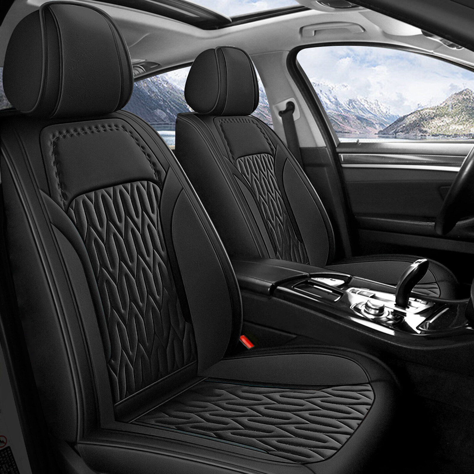 Car 5-Seat Covers Full Set Protector PU Leather Pad For Ford Edge 2007-2024