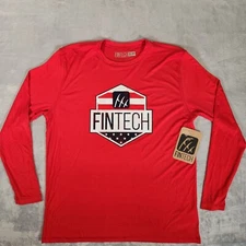 Fintech Shirt Mens Red Rash Guard Fishing UV Sun Defender Quick Dry UPF 50+ NWT