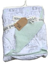 Chick Pea Baby Blanket Gray Elephant Pistachio Green Sherpa Minimalist Neutral