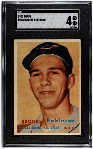 BROOKS ROBINSON 1957 TOPPS ROOKIE  BALTIMORE ORIOLES #328 SGC 4