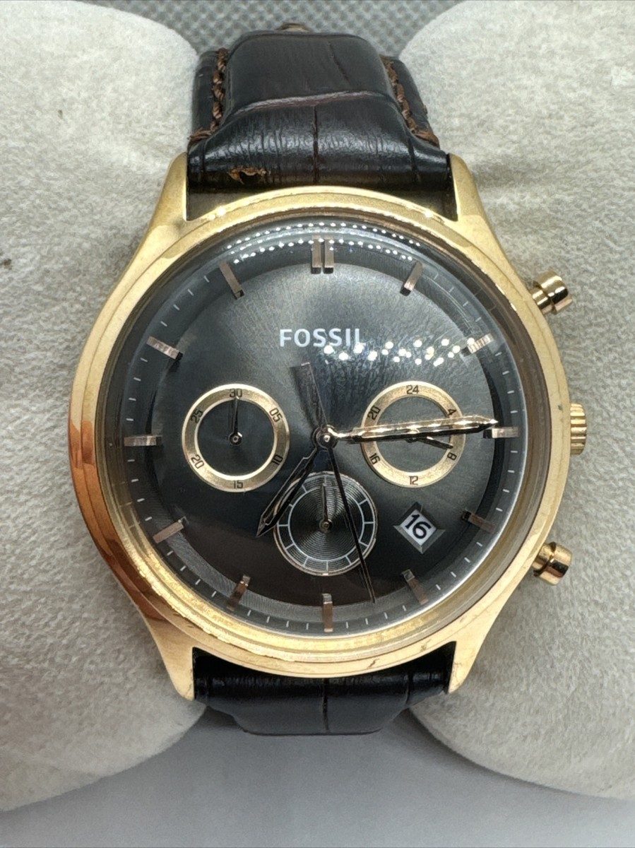 Fossil Ansel FS4639 Men's Brown Leather Analog Dial Quartz Wrist