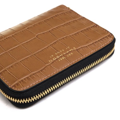 SMYTHSON Croco Embossed Small Zip Around Wallet in Mara w/Coin Case NEW w/o Tag! - Picture 3 of 7