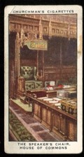 Tobacco Card, Churchman, HOUSES OF PARLIAMENT & THEIR STORY, Speakers Chair, #14