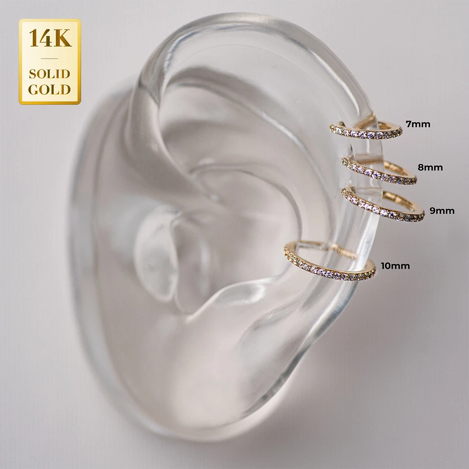 Anillo aro cuerpo tabique segmento bisagras oro macizo 14K real nariz cartílago 18G Foto 4 de 4