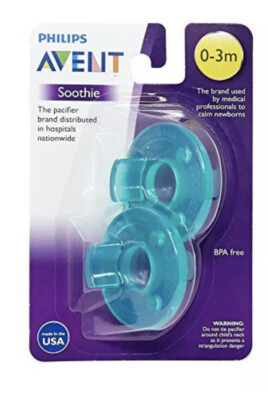 Philips AVENT 2 Pack Soothie Pacifier 0-3mth Green/BPA Free