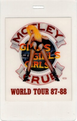超レア　本物　Motley Crue ワールドツアー　バックステージパス　ゲスト THE MOTLEY CRUE 1987 / 1988 WORLD TOUR BACKSTAGE PASS / NMT 2 MINT