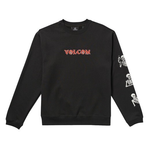 Brand New Volcom Never Ends Crew Sweatshirt Black