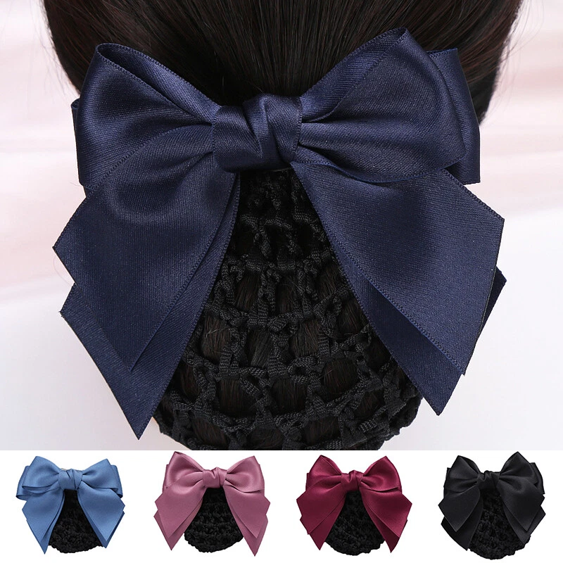 Женский атласный большой бант волос булочка Net змея крючком волос Cover волосы аксессуары - Изображение 4 из 4