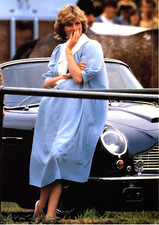 1997 Vintage Print Photo Princess Diana 1982 Pregnancy Windsor Car Blue Dress