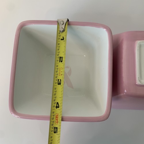 Pampered Chef Pink Square Bowls Help Whip Cancer Set Of 2 - Picture 8 of 10