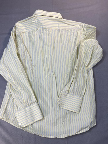 BKE Buckle Shirt Mens Large Yellow White Long Sleeve Contour Fit - Picture 11 of 13