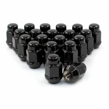 20pc Black Bulge Acorn Lug Nuts 7/16 Thread