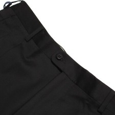 Zanella Platinum NWT Pleated Dress Pants Size 34 US Bennett In Solid Black Wool