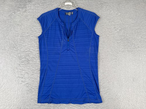 Athelta Shirt Women Medium Blue Rear Pocket Run Running Tri Sleevless Tank