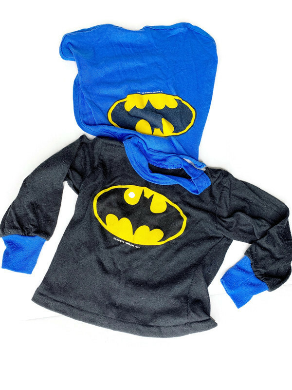 Vintage 1972 DC Comics Batman Size 3T Long Sleeve Shirt Cape Kids Top Costume